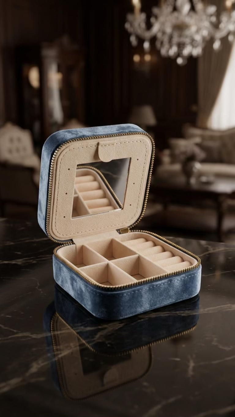 Cameo blue jewelry box