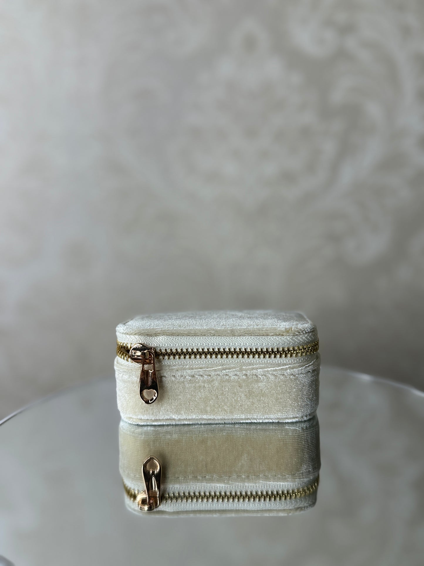 Mini Velvet Jewelry Box with Mirror