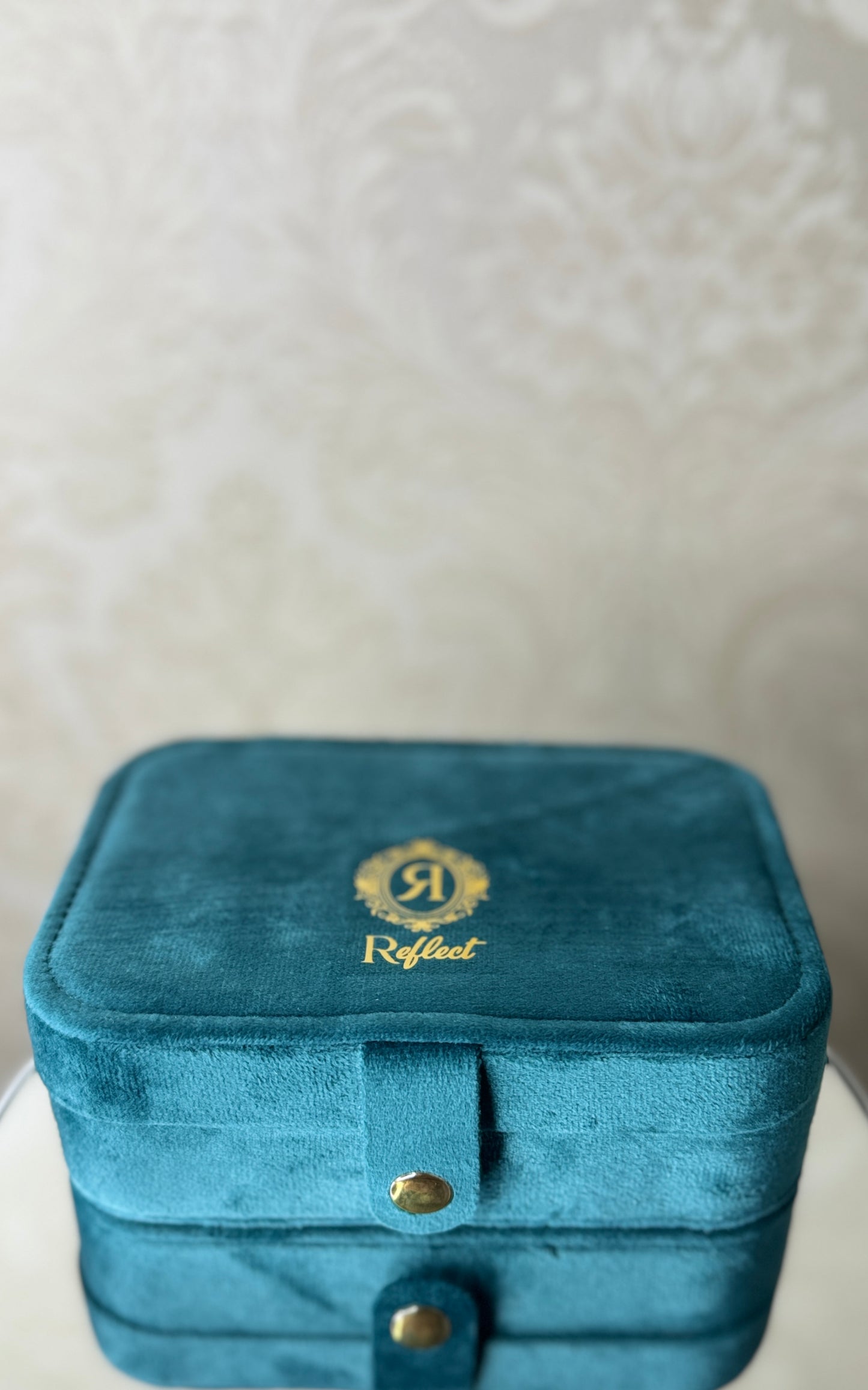 Classic Velvet Jewelry Organizer Box with Mirror