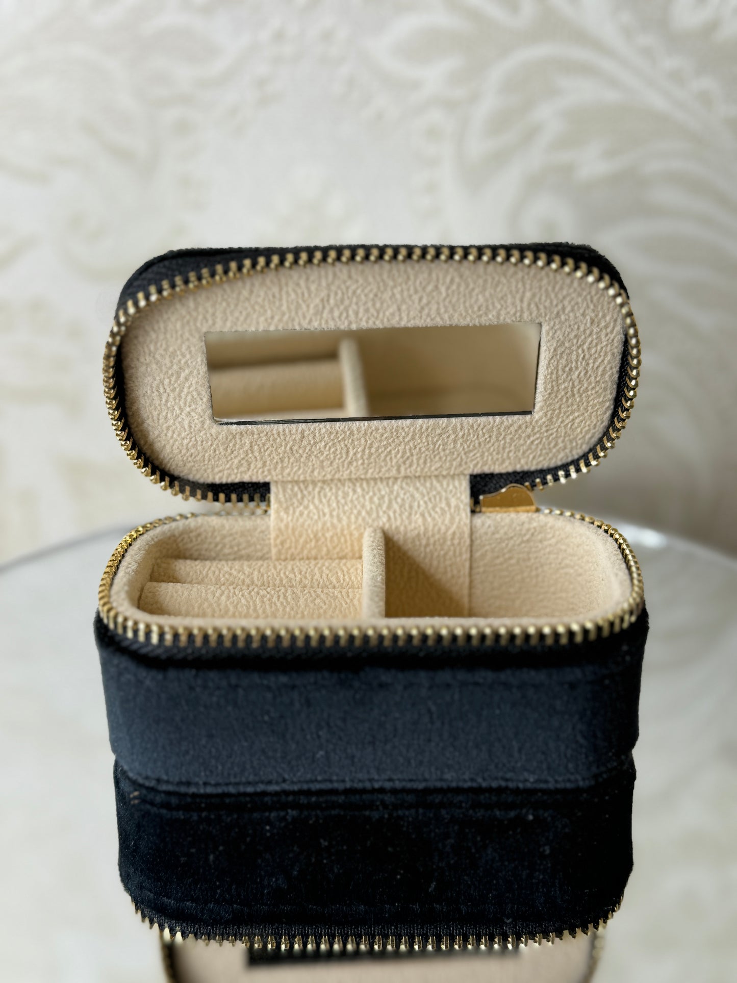 Mini Velvet Jewelry Box with Mirror