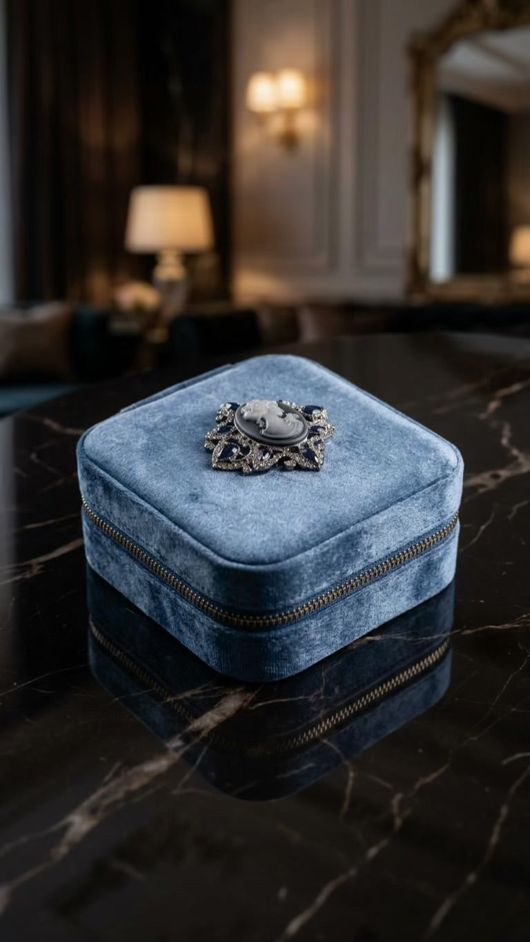Cameo blue jewelry box