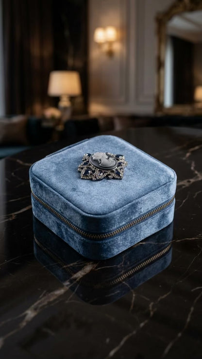 Cameo blue jewelry box