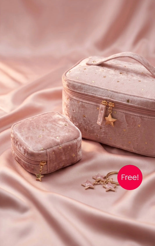 Portable makeup bag set + Free stars keychain
