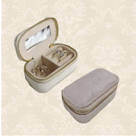 Mini Velvet Jewelry Box with Mirror