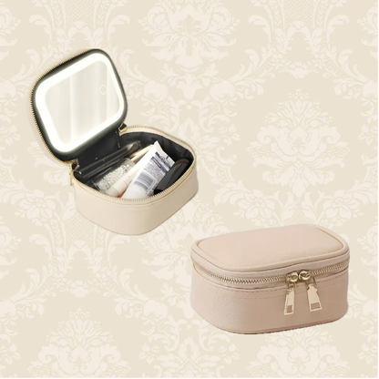 Mini Cosmetic Bag with LED Lighted Mirror